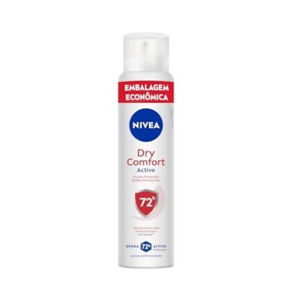 Aqui estão algumas opções de texto ALT para a imagem, variando em nível de detalhe: **Opção 1 (Simples e direta):** `NIVEA Dry Comfort Antitranspirante Aerossol para axilas secas e protegidas.` **Opção 2 (Um pouco mais descritiva):** `NIVEA Dry Comfort: Desodorante antitranspirante aerossol para 48h de proteção contra suor e odor.` **Opção 3 (Enfatizando os benefícios):** `NIVEA Dry Comfort: Proteção e hidratação para axilas secas e saudáveis. Antitranspirante aerossol.` **Opção 4 (Mais completa, se o contexto permitir):** `Imagem de uma lata de desodorante antitranspirante aerossol NIVEA Dry Comfort. Promete 48 horas de proteção, controle de suor e odor, e hidratação para a pele das axilas.` **Qual escolher?** * **Simples e direta:** Ideal se a imagem estiver cercada por muito texto. * **Mais descritiva:** Boa opção se a imagem for o foco principal. * **Enfatizando benefícios:** Útil para banners de publicidade ou e-commerce. * **Completa:** A melhor opção se você precisar fornecer o máximo de informação possível, como em páginas de acessibilidade. A melhor escolha dependerá do contexto em que a imagem está sendo usada. Escolha a opção que melhor descreve a imagem e seu propósito no conteúdo geral.