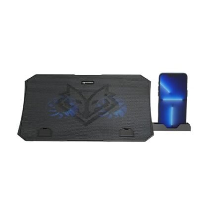 Base Notebook Cooler C3Tech NBC-40BK com 2 Coolers, LED Azul e Ajuste de Altura.