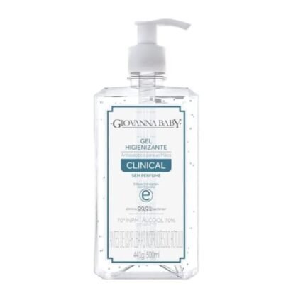 Aqui estão algumas opções de texto ALT para a imagem, variando em descrição e foco: **Opção 1 (Mais simples):** `Álcool Gel Giovanna Baby 500ml` **Opção 2 (Um pouco mais descritiva):** `Frasco de 500ml de Álcool Gel Giovanna Baby para higienização das mãos.` **Opção 3 (Focando na marca e uso):** `Álcool Gel Giovanna Baby, higienizante Clinical, ideal para manter as mãos limpas e protegidas.` **Opção 4 (Incluindo o nome da distribuidora, se relevante para o contexto):** `Álcool Gel Higienizante Clinical Giovanna Baby 500ml da PRO NOVA DISTRIBUIDORA.` **Qual escolher?** * Se o contexto da imagem já deixa claro que é um álcool gel, a opção 1 é suficiente. * Se você quer adicionar um pouco mais de informação, a opção 2 ou 3 são boas escolhas. * Se é importante destacar a distribuidora, use a opção 4. Lembre-se que o texto ALT deve ser conciso e relevante para o contexto da imagem.
