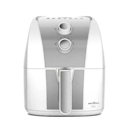 Aqui estão algumas opções de texto ALT para a imagem, variando em nível de detalhe: **Opção 1 (Simples):** ``` Air Fryer Britânia ``` **Opção 2 (Um pouco mais descritiva):** ``` Air Fryer Britânia, modelo BAF52, cor branca com detalhes em inox. ``` **Opção 3 (Mais detalhada, mas ainda concisa):** ``` Air Fryer Britânia 5,5L com revestimento Redstone, modelo BAF52, branca com detalhes em inox. ``` **Justificativa para a escolha:** A escolha do texto ALT ideal depende do contexto. * Se a imagem estiver em uma página de produto, a opção mais simples (Opção 1) pode ser suficiente, pois os detalhes já estarão presentes na página. * Se a imagem estiver em um artigo ou blog, as opções mais descritivas (Opções 2 ou 3) são melhores, pois fornecem mais informações para quem não consegue ver a imagem. Em todos os casos, o texto ALT deve ser conciso e relevante para a imagem. O foco é descrever o que está na imagem, não vender o produto.
