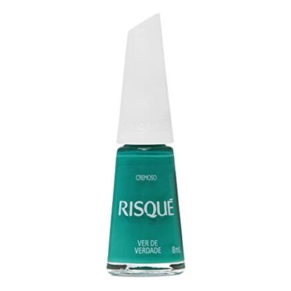 Aqui estão algumas opções de texto ALT, variando em detalhe: * **Opção 1 (Curta e direta):** Risqué Ver de Verdade * **Opção 2 (Um pouco mais descritiva):** Esmalte Risqué Ver de Verdade Cremoso * **Opção 3 (Incluindo a marca e cor):** Esmalte Risqué, cor Ver de Verdade. A melhor opção depende do contexto da imagem e do nível de detalhe que você deseja fornecer. Se a imagem mostra apenas a cor do esmalte, a opção 3 pode ser a melhor. Se a imagem é uma foto de catálogo com o produto bem visível, a opção 2 pode ser suficiente. Se o espaço for limitado, a opção 1 é uma boa escolha.