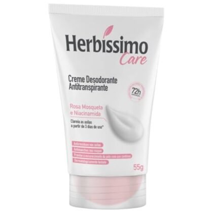 Aqui estão algumas opções de texto ALT para a imagem, considerando a palavra-chave "Herbissimo Rosa Mosqueta": **Opção 1 (Simples e direta):** `Herbissimo Rosa Mosqueta: Desodorante cremoso Dana com rosa mosqueta e niacinamida.` **Opção 2 (Descrevendo a embalagem):** `Bisnaga rosa do desodorante cremoso Herbissimo Rosa Mosqueta, da Dana, com niacinamida.` **Opção 3 (Focando nos benefícios):** `Herbissimo Rosa Mosqueta: Desodorante cremoso com rosa mosqueta e niacinamida para proteção e cuidado da pele.` **Opção 4 (Mais completa, mas ainda concisa):** `Desodorante cremoso Herbissimo Rosa Mosqueta Dana, em bisnaga de 55g, com rosa mosqueta e niacinamida para axilas protegidas e hidratadas.` **Qual escolher?** A melhor opção depende do contexto da imagem e do seu objetivo. * Se a imagem for apenas do produto em si, a **Opção 1 ou 2** são boas escolhas. * Se você quiser destacar os benefícios, a **Opção 3** é mais adequada. * Se você quiser ser mais completo, a **Opção 4** é uma boa alternativa. Lembre-se de que o texto ALT deve ser conciso e descrever o que está na imagem de forma clara e objetiva.