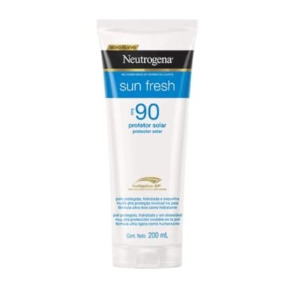Aqui estão algumas opções de texto ALT para a imagem, considerando diferentes focos: **Opção 1 (Simples e descritiva):** `Protetor Solar Neutrogena FPS 90` **Opção 2 (Mais informativa, inclui a marca):** `Protetor Solar Neutrogena FPS 90 para proteção solar eficaz` **Opção 3 (Focada no benefício principal):** `Protetor Solar Neutrogena FPS 90: Alta proteção contra os raios solares` **Opção 4 (Considerando a busca):** `Protetor Solar Neutrogena FPS 90 corporal` A melhor opção depende do contexto da imagem e do que você quer enfatizar. Se a imagem mostra o produto em uso, você poderia até adicionar: `Protetor Solar Neutrogena FPS 90 sendo aplicado na pele` Escolha a opção que melhor se adapta à sua necessidade.