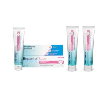 Aqui estão algumas opções de texto ALT para a imagem, variando em nível de detalhe: **Opção 1 (Simples):** `Bepantol Baby: Kit com 3 pomadas para prevenção de assaduras.` **Opção 2 (Um pouco mais detalhada):** `Bepantol Baby: Kit com 3 pomadas de 30g para assaduras, ideal para prevenir e hidratar a pele do bebê.` **Opção 3 (Foco na marca e benefícios):** `Imagem de um kit Bepantol Baby, com 3 unidades de pomada para assaduras, promovendo a prevenção e hidratação da pele sensível do bebê.` **Opção 4 (Se a embalagem for visível):** `Kit Bepantol Baby com três pomadas de 30g para assaduras, na embalagem tradicional da Bepantol Baby, indicadas para prevenção e hidratação da pele do bebê.` **Qual escolher?** * **Se o contexto for apenas mostrar o produto:** A Opção 1 ou 2 são suficientes. * **Se você quiser enfatizar os benefícios:** A Opção 3 é melhor. * **Se a embalagem tiver algum destaque especial:** A Opção 4 pode ser útil. Lembre-se que o texto ALT deve ser conciso e descrever o conteúdo da imagem da forma mais clara possível.