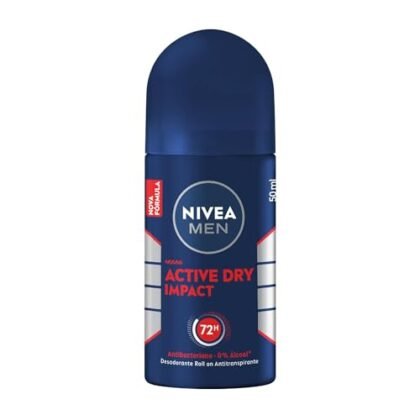 Aqui estão algumas opções de texto ALT para a imagem, considerando diferentes focos: **Opção 1 (descritiva e concisa):** `NIVEA MEN Dry Impact Desodorante Antitranspirante Roll-on 50ml.` **Opção 2 (destacando benefícios):** `NIVEA MEN Dry Impact: Proteção antitranspirante de 72 horas para homens.` **Opção 3 (ênfase na marca e produto):** `Desodorante Roll-on NIVEA MEN Dry Impact para proteção prolongada.` **Opção 4 (mais detalhada, se o contexto permitir):** `NIVEA MEN Dry Impact Roll-on: Antitranspirante com dupla proteção e efeito extra seco, ideal para o homem moderno.` **Qual escolher?** A melhor opção depende do contexto da imagem e do site/aplicativo onde ela está sendo usada. Se o foco é simplesmente identificar o produto, a Opção 1 é suficiente. Se você quer destacar os benefícios, a Opção 2 ou 3 são melhores. A Opção 4 é boa se você tem mais espaço e quer fornecer mais informações.