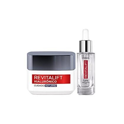 Aqui estão algumas opções de texto ALT, variando em detalhe, para a imagem do produto Revitalift Hialurônico: **Opções Curtas e Diretas:** * Revitalift Hialurônico * L'Oréal Revitalift Hialurônico * Kit Anti-idade Revitalift Hialurônico **Opções Mais Descritivas (Ideal para melhor acessibilidade e SEO):** * Kit L'Oréal Paris Revitalift Hialurônico: Sérum Preenchedor e Creme Facial Anti-idade. * Sérum e creme Revitalift Hialurônico para preenchimento e combate aos sinais da idade. * Revitalift Hialurônico: Kit com sérum 30ml e creme facial 49g para cuidado anti-idade. * Embalagens dos produtos Revitalift Hialurônico, sérum preenchedor e creme facial anti-idade L'Oréal. **Opção que inclui um benefício (Se o espaço permitir):** * Revitalift Hialurônico: Kit para uma pele mais hidratada e com menos rugas. **Qual escolher?** * Se o espaço for limitado, as opções curtas são boas. * Se você quiser otimizar para SEO e acessibilidade, as opções mais descritivas são melhores. * Se o contexto da imagem for específico (por exemplo, mostrando o produto sendo usado), você pode adaptar o texto ALT para refletir isso. **Recomendação:** Eu recomendaria a opção: **"Kit L'Oréal Paris Revitalift Hialurônico: Sérum Preenchedor e Creme Facial Anti-idade."** Ela é suficientemente descritiva, inclui o nome da marca e os principais benefícios dos produtos.