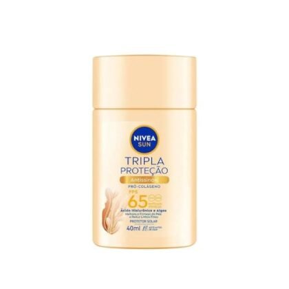 Aqui estão algumas opções de texto ALT para a imagem, usando "NIVEA Antissinais FPS 65", variando em detalhes: **Opção 1 (Mais concisa):** `NIVEA Antissinais FPS 65: Protetor solar facial para tripla proteção e cuidado antissinais.` **Opção 2 (Um pouco mais descritiva):** `NIVEA Antissinais FPS 65: Protetor solar facial fluido com alta proteção (FPS 65) e ação antissinais, frasco de 40ml.` **Opção 3 (Enfatizando a marca e tipo de produto):** `Protetor Solar Facial NIVEA Antissinais FPS 65: Proteção avançada e cuidado com a pele.` **Opção 4 (Focada na principal característica):** `NIVEA Antissinais FPS 65: Proteção solar facial antissinais com FPS alto.` **Qual escolher?** * Se o contexto da página já deixa claro que se trata de um protetor solar, a **Opção 1** é suficiente e concisa. * Se você quiser dar um pouco mais de detalhes, a **Opção 2** é uma boa escolha. * Se o reconhecimento da marca NIVEA é importante, a **Opção 3** é ideal. * Se o foco é na ação antissinais e proteção alta, a **Opção 4** é a melhor. **Dica:** Escolha a opção que melhor se encaixa no contexto da página e que fornece a informação mais relevante para quem não consegue ver a imagem.