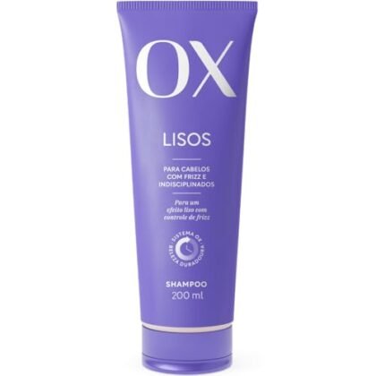 Aqui estão algumas opções de texto ALT para a imagem, focando em "Ox Lisos" e considerando diferentes níveis de detalhe: **Opções Curtas e Diretas:** * `Ox Lisos` * `Shampoo Ox Lisos` **Opções Mais Descritivas:** * `Shampoo Ox Lisos para cabelos lisos` * `Shampoo Ox Lisos 200ml` * `Frasco de shampoo Ox Lisos` **Opções que incluem a marca (se relevante para o contexto):** * `Shampoo Ox Lisos da marca Ox` **Qual escolher?** A melhor opção depende do contexto da sua página web. Se você já mencionou "shampoo" no texto ao redor da imagem, usar apenas "Ox Lisos" pode ser suficiente. Se a marca "Ox" já é destacada na página, focar em "Lisos" pode ser mais útil. **Dica:** Pense no que a imagem está mostrando e qual informação você quer que o usuário obtenha caso não possa ver a imagem.