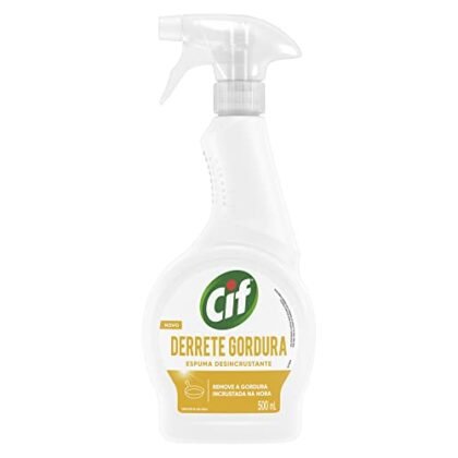 Aqui estão algumas opções de texto ALT para a imagem, considerando diferentes focos: **Opção 1 (Simples e Direta):** `Cif Derrete Gordura 500 ml` **Opção 2 (Focando na função):** `Cif Derrete Gordura: Limpador especialista para remover gordura difícil.` **Opção 3 (Descrevendo a embalagem, se relevante na imagem):** `Embalagem do Cif Derrete Gordura 500 ml, limpador especialista em spray.` **Opção 4 (Se a imagem mostrar o produto em uso):** `Cif Derrete Gordura sendo utilizado para limpar gordura em uma superfície da cozinha.` **Qual escolher?** A melhor opção depende do contexto da imagem e do que você quer comunicar. * Se a imagem é apenas uma foto do produto, a **Opção 1** ou **Opção 2** são boas escolhas. * Se a imagem mostra o produto sendo usado, a **Opção 4** é mais relevante. * Se a embalagem tem um design específico que você quer destacar, a **Opção 3** pode ser útil. Lembre-se que o texto ALT deve ser conciso e informativo. Ele deve ajudar pessoas com deficiência visual a entenderem o conteúdo da imagem.