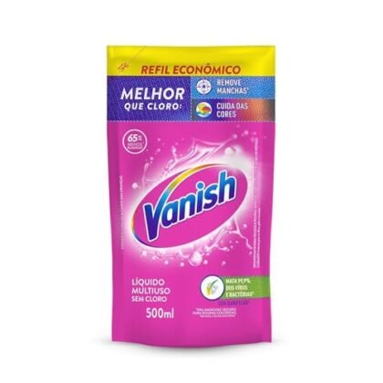 Aqui estão algumas opções de texto ALT para a imagem do produto, variando em nível de detalhe: **Opção 1 (Mais simples e direta):** `Vanish Multiuso Líquido para roupas coloridas, refil econômico de 500ml.` **Opção 2 (Um pouco mais descritiva):** `Refil econômico de 500ml do Vanish Multiuso Líquido, ideal para remover manchas de roupas coloridas e manter as cores vibrantes.` **Opção 3 (Focando no benefício):** `Vanish Multiuso: a solução para tirar manchas e cuidar das cores das suas roupas coloridas, agora em refil econômico de 500ml.` **Opção 4 (Para e-commerce com foco em SEO):** `Vanish Multiuso Líquido Refil 500ml para Roupas Coloridas - Tira Manchas Eficaz e Econômico. Compre online!` **Qual escolher?** * Se o objetivo é simplesmente descrever a imagem, a **Opção 1** é suficiente. * Se você quer dar um pouco mais de contexto, a **Opção 2** é uma boa escolha. * Se o foco é destacar o benefício do produto, use a **Opção 3**. * Se você está em um e-commerce e quer melhorar o SEO, a **Opção 4** é a mais indicada. Lembre-se que o texto ALT deve ser conciso e relevante para o conteúdo da imagem. Escolha a opção que melhor se adapta ao seu contexto e objetivo.