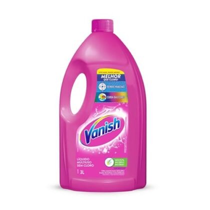 Aqui estão algumas opções de texto ALT para a imagem, considerando o título do produto, com diferentes níveis de detalhe: **Opção 1 (Mais simples):** `Vanish Multiuso para roupas coloridas, embalagem de 3 litros.` **Opção 2 (Um pouco mais descritiva):** `Vanish Multiuso líquido para roupas coloridas, frasco de 3 litros para remoção de manchas.` **Opção 3 (Focada no benefício):** `Vanish Multiuso: Solução líquida de 3 litros para tirar manchas e manter as cores vibrantes das suas roupas.` **Opção 4 (Se a imagem mostrar a embalagem em detalhes):** `Embalagem de 3 litros do Vanish Multiuso líquido para roupas coloridas, mostrando o rótulo com a marca e informações do produto.` **Qual escolher?** * Se a imagem é apenas o frasco do produto, as opções 1 e 2 são boas. * Se você quer destacar o benefício, a opção 3 é melhor. * Se a imagem mostra detalhes específicos da embalagem, a opção 4 é mais adequada. Lembre-se que o objetivo do texto ALT é descrever a imagem para quem não pode vê-la. Escolha a opção que melhor representa o conteúdo da imagem de forma clara e concisa.