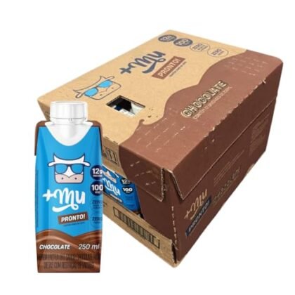 Aqui estão algumas opções de texto ALT para a imagem, considerando a descrição "+Mu Chocolate Proteína": **Opções curtas e diretas:** * +Mu Chocolate Proteína * +Mu Bebida Proteica Chocolate * +Mu Chocolate **Opções um pouco mais descritivas (se o contexto permitir):** * Embalagem de +Mu Chocolate Proteína * Doze unidades de +Mu Chocolate Proteína * Caixas de +Mu Chocolate Proteína **Escolha a opção que melhor se encaixa no contexto da sua página web e que seja mais relevante para o usuário.** Se a imagem mostrar especificamente a embalagem ou a quantidade, a opção mais descritiva seria melhor. Se o foco é apenas identificar o produto, uma das opções mais curtas serve.