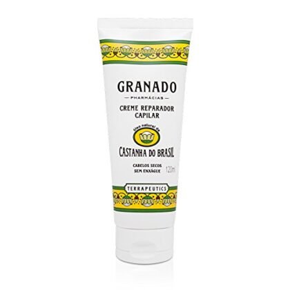 Aqui estão algumas opções de texto ALT, dependendo do que você quer enfatizar: **Opção 1 (Simples e direta):** `Granado Castanha Brasil Creme Reparador Capilar` **Opção 2 (Mais descritiva):** `Granado Castanha Brasil: Creme reparador capilar em embalagem amarela.` **Opção 3 (Foco na marca e ingrediente):** `Creme Reparador Capilar Granado Terrapeutics, Castanha do Brasil.` **Qual escolher?** * A opção mais simples (Opção 1) é geralmente suficiente e atende aos requisitos básicos de acessibilidade. * A opção 2 é útil se você deseja fornecer mais contexto sobre a aparência do produto. * A opção 3 enfatiza a marca e o principal ingrediente, o que pode ser útil para SEO. **Considerações:** * Mantenha o texto conciso e descritivo. * Evite frases como "imagem de" ou "foto de". O leitor de tela já sabe que é uma imagem. * Se a imagem mostrar detalhes importantes sobre o produto, como a textura ou a embalagem em close-up, você pode adicionar essa informação ao texto ALT. * Em geral, a primeira opção é a mais recomendada, pois é direta e atende ao requisito de incluir "Granado Castanha Brasil".