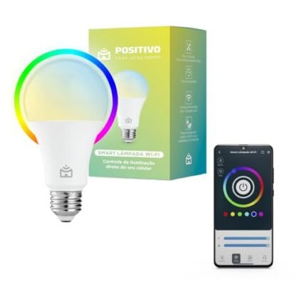 Aqui estão algumas opções de texto ALT para a imagem, utilizando a palavra-chave "Conectividade", com diferentes níveis de detalhe: **Opção 1 (Mais simples):** "Smart Lâmpada Wi-Fi Positivo Casa Inteligente, destacando sua conectividade para controle de cores e temperatura." **Opção 2 (Um pouco mais detalhada):** "Imagem de uma Smart Lâmpada Wi-Fi Positivo Casa Inteligente de 9W. A conectividade permite ajuste de iluminação branca (quente e fria) e RGB com até 16 milhões de cores." **Opção 3 (Focando no benefício da conectividade):** "Smart Lâmpada Wi-Fi Positivo Casa Inteligente. A conectividade Wi-Fi oferece controle total da iluminação, desde a cor até a intensidade, criando ambientes personalizados." **Opção 4 (Se a imagem mostrar algo específico sobre a conectividade, como um celular controlando a lâmpada):** "Smart Lâmpada Wi-Fi Positivo Casa Inteligente sendo controlada por um smartphone, demonstrando a facilidade de conectividade e personalização da iluminação." **Qual escolher?** A melhor opção depende do contexto da imagem e da sua estratégia de SEO. Se a imagem mostrar a lâmpada em si, as opções 1 e 2 são boas escolhas. Se a imagem mostrar a lâmpada em uso ou sendo controlada, a opção 4 pode ser mais relevante. A opção 3 foca mais no benefício.