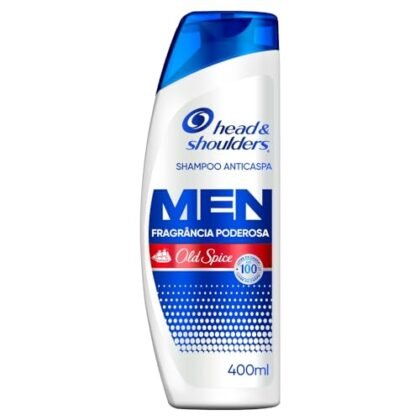 **Opções de texto ALT:** * **Anticaspa Old Spice: Shampoo Head & Shoulders Fragrância Poderosa** (Mais direto e informativo) * **Anticaspa Old Spice: Head & Shoulders para um cabelo limpo e com aroma marcante.** (Foco no benefício e aroma) * **Anticaspa Old Spice: Frasco do Shampoo Head & Shoulders Old Spice.** (Descritivo) * **Anticaspa Old Spice: Solução eficaz contra a caspa com a fragrância inconfundível de Old Spice.** (Enfatiza a solução e a fragrância)