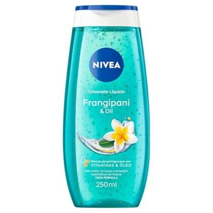 Aqui estão algumas opções de texto ALT para a imagem, variando em descrição e foco: * **Opção 1 (Mais simples):** NIVEA Frangipani Sabonete Líquido * **Opção 2 (Um pouco mais descritiva):** NIVEA Frangipani & Oil Sabonete Líquido para banho. * **Opção 3 (Focada na experiência):** NIVEA Frangipani: Sabonete líquido com fragrância floral e pérolas de óleo para pele macia. A melhor opção depende do contexto em que a imagem está sendo usada. Se o foco é simplesmente identificar o produto, a Opção 1 é suficiente. Se você quer fornecer mais informações rapidamente, a Opção 2 ou 3 são melhores.