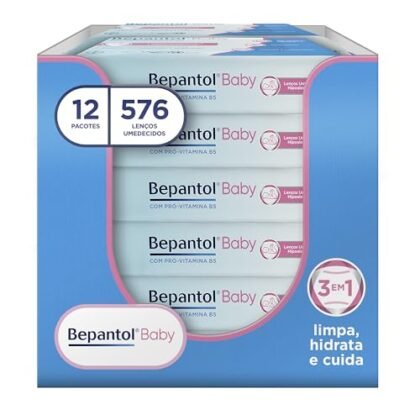 Aqui estão algumas opções de texto ALT para a imagem, considerando diferentes focos: **Opção 1 (Descritiva e simples):** `Bepantol Baby Lenço Umedecido` **Opção 2 (Destacando o benefício):** `Bepantol Baby Lenço Umedecido: limpeza suave e proteção para a pele do bebê.` **Opção 3 (Enfatizando a quantidade):** `Bepantol Baby Lenço Umedecido, embalagem econômica com 576 unidades.` **Opção 4 (Visando SEO e palavras-chave):** `Bepantol Baby Lenço Umedecido para higiene do bebê. Dermatologicamente testado.` **Qual escolher?** * Se você precisa de algo **rápido e direto**, a Opção 1 é ideal. * Se quer **destacar o que o produto faz**, a Opção 2 é uma boa escolha. * Se a **quantidade é um diferencial**, use a Opção 3. * Se o **SEO é importante**, a Opção 4 pode ser mais interessante. Em geral, quanto mais descritivo e relevante para o usuário, melhor. Escolha a opção que melhor se encaixa no contexto da sua página e nos seus objetivos.