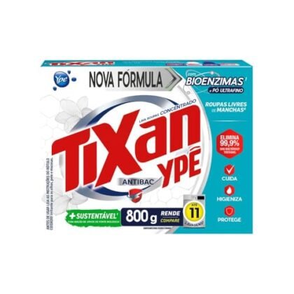 Aqui estão algumas opções de texto ALT para a imagem, com diferentes níveis de detalhe: * **Opção 1 (Mais Simples):** Tixan Ypê Antibac * **Opção 2 (Um pouco mais descritiva):** Tixan Ypê Antibac, lava roupas em pó. * **Opção 3 (Inclui o nome completo):** Tixan Ypê Lava Roupas em Pó Antibac * **Opção 4 (Foca na principal característica):** Tixan Ypê Antibac, lava roupas com ação antibacteriana. A melhor escolha depende do contexto da imagem e do seu site. Se a imagem é apenas para identificar o produto, a opção 1 ou 2 são suficientes. Se você quer dar mais informações, as opções 3 e 4 são melhores.