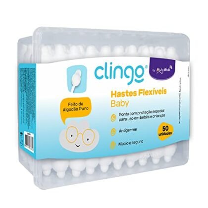 Aqui estão algumas opções de texto ALT usando "Hastes Bebê Seguras" e levando em consideração o contexto do título: **Opções mais curtas e diretas:** * Hastes Bebê Seguras Clingo Branco * Clingo Branco: Hastes Bebê Seguras **Opções mais descritivas:** * Hastes Bebê Seguras Clingo Brancas para a higiene do bebê. * Hastes Flexíveis Clingo Brancas: Hastes Bebê Seguras para uso infantil. * Hastes Flexíveis Clingo Brancas, a opção Hastes Bebê Seguras para a higiene do seu filho. **Dica:** A melhor opção dependerá do contexto da imagem e da quantidade de informação que você quer incluir no texto ALT. Se a imagem mostrar o produto em uso, você pode adicionar algo como "Hastes Bebê Seguras Clingo Brancas em uso na higiene do bebê".