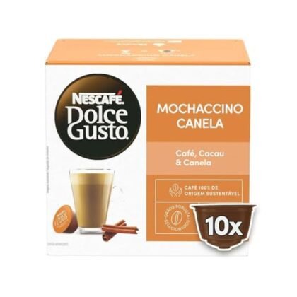 Aqui estão algumas opções de texto ALT, variando em detalhe: * **Curto e direto:** Mochaccino Canela * **Mais descritivo:** Cápsulas de Mochaccino Canela Dolce Gusto * **Com contexto:** Nescafé Dolce Gusto Mochaccino Canela * **Foco no sabor:** Bebida Mochaccino Canela A melhor opção depende do contexto da imagem e do que você deseja destacar. Se for uma imagem focada na própria bebida pronta, "Bebida Mochaccino Canela" pode ser ideal. Se for a embalagem das cápsulas, "Cápsulas de Mochaccino Canela Dolce Gusto" é mais apropriado.