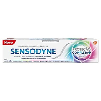 **Opções de texto ALT para a imagem de Sensodyne Clareador:** * **Simples e direto:** "Sensodyne Clareador" * **Mais descritivo:** "Creme dental Sensodyne Clareador para sensibilidade" * **Focado nos benefícios:** "Sensodyne Clareador, clareamento e alívio da sensibilidade" * **Contextualizado:** "Embalagem do creme dental Sensodyne Clareador" A escolha ideal dependerá do contexto onde a imagem está sendo usada e da informação que você deseja enfatizar.