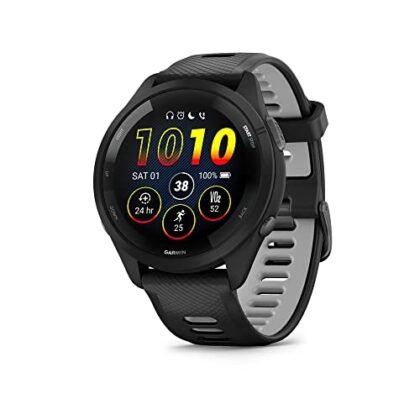 Aqui estão algumas opções de texto ALT, priorizando diferentes aspectos do produto e otimizando para diferentes contextos: **Opção 1 (Foco na atividade):** `Corrida monitorada com o Garmin Forerunner 265 Music preto. Dados de ritmo, distância e frequência cardíaca no pulso.` **Opção 2 (Foco no produto e recurso principal):** `Garmin Forerunner 265 Music preto: Relógio para corrida com GPS e monitor cardíaco integrado.` **Opção 3 (Mais descritiva e focada no usuário):** `Corredor usando o Garmin Forerunner 265 Music preto para monitorar seu treino. O relógio oferece monitoramento cardíaco e GPS para uma experiência completa de corrida.` **Opção 4 (SEO amigável):** `Garmin Forerunner 265 Music preto 46mm: Ideal para corrida com monitor cardíaco de pulso e GPS. Encontre o seu ritmo!` **Qual escolher?** * Se o foco principal é **ilustrar o uso do produto**, a Opção 1 ou 3 são boas escolhas. * Se o foco é **identificar o produto especificamente**, a Opção 2 ou 4 são mais adequadas. * Se você quer otimizar para **SEO**, a Opção 4 é a melhor. Lembre-se que o texto ALT deve ser breve, preciso e relevante para a imagem. Escolha a opção que melhor se encaixa no contexto da página em que a imagem está sendo usada.