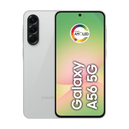 Aqui estão algumas opções de texto ALT para a imagem, utilizando "Galaxy A56 5G", com diferentes níveis de detalhe: **Opções mais simples e diretas:** * Galaxy A56 5G * Smartphone Galaxy A56 5G * Samsung Galaxy A56 5G **Opções mais descritivas (se o contexto permitir maior detalhe):** * Galaxy A56 5G na cor Cinza * Smartphone Samsung Galaxy A56 5G em exibição. * Close-up do Galaxy A56 5G * Galaxy A56 5G com câmera de 50MP. A escolha ideal depende do contexto da imagem e da página em que ela está inserida. Se o objetivo é apenas identificar o modelo do celular, a opção mais simples é suficiente. Se a imagem mostra a cor ou destaca alguma característica, as opções mais descritivas são melhores.