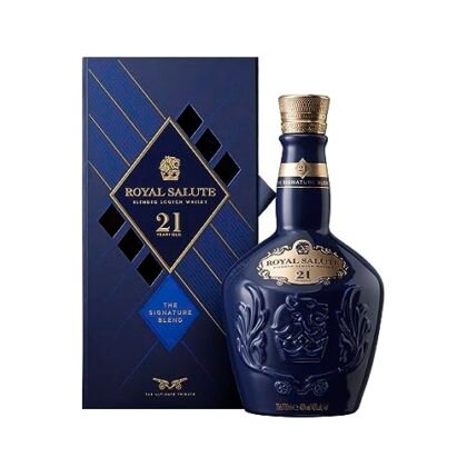 Aqui estão algumas opções de texto ALT para a imagem, usando "Royal Salute 21", com diferentes níveis de detalhe: **Opção 1 (Mais simples):** `Royal Salute 21` **Opção 2 (Um pouco mais descritiva):** `Royal Salute 21 Anos: Whisky Escocês The Signature Blend` **Opção 3 (Incluindo informações adicionais, se aplicável):** `Garrafa de Royal Salute 21 Anos The Signature Blend Escocês` **Qual escolher?** * A opção mais simples (`Royal Salute 21`) é boa se o contexto da imagem já estiver claro (por exemplo, em uma página dedicada ao produto). * A opção mais descritiva (`Royal Salute 21 Anos: Whisky Escocês The Signature Blend`) é melhor se a imagem estiver em um contexto mais amplo, como uma página de resultados de pesquisa ou uma postagem de mídia social. * Adicione "Garrafa de" se for importante enfatizar que a imagem é de uma garrafa do whisky. Lembre-se que o texto ALT deve ser conciso e relevante para o conteúdo da página. Escolha a opção que melhor descreve a imagem e fornece informações úteis para usuários com deficiência visual e para mecanismos de busca.