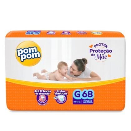Aqui estão algumas opções de texto ALT, com diferentes níveis de detalhe: **Opção 1 (Simples e direta):** `Fralda Pom Pom Protek G` **Opção 2 (Um pouco mais descritiva):** `Fralda Pom Pom Protek G, tamanho Hiper, embalagem com 68 unidades.` **Opção 3 (Focada no benefício):** `Fralda Pom Pom Protek G para proteção do bebê.` **Opção 4 (Para e-commerce, incluindo a marca):** `Fralda Pom Pom Protek G - Conforto e proteção para o seu bebê. Compre agora!` **Qual escolher?** * Se o contexto for apenas identificar o produto, a opção 1 é suficiente. * Se você quiser dar um pouco mais de informação, use a opção 2. * Se você quiser destacar o benefício principal, use a opção 3. * Se estiver em um site de vendas, a opção 4 pode ser a melhor. A escolha do texto ALT ideal depende do contexto onde a imagem está sendo utilizada. Lembre-se que o texto ALT deve ser conciso e informativo.