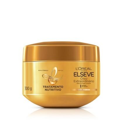 Aqui estão algumas opções de texto ALT para a imagem, usando "Nutrição Capilar Elseve", com diferentes focos: **Opção 1 (Simples e Direta):** `Nutrição Capilar Elseve: Creme de Tratamento Óleo Extraordinário Nutrição Intensa.` **Opção 2 (Mais Descritiva):** `Nutrição Capilar Elseve: Pote de 300g do Creme de Tratamento Óleo Extraordinário para cabelos profundamente nutridos.` **Opção 3 (Focada na Marca):** `Nutrição Capilar Elseve, da L'Oréal Paris: Tratamento intensivo para cabelos secos e danificados.` **Opção 4 (Focada nos Benefícios):** `Nutrição Capilar Elseve: Conquiste cabelos macios, brilhantes e nutridos com o Creme de Tratamento Óleo Extraordinário.` **Qual escolher?** A melhor opção depende do contexto da imagem e da página. Se o objetivo principal é identificar o produto, a Opção 1 ou 2 são boas escolhas. Se você quer destacar a marca ou os benefícios, as Opções 3 e 4 podem ser mais adequadas. Lembre-se que o texto ALT deve ser conciso e relevante para a imagem.