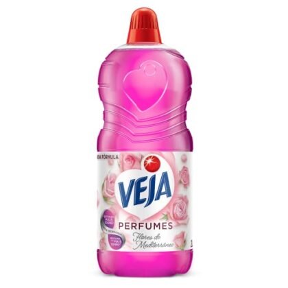 Aqui estão algumas opções de texto ALT para a imagem, considerando diferentes ênfases: **Opções curtas e diretas:** * `Veja Flores Mediterrâneo` * `Limpador Perfumado Veja Flores Mediterrâneo` **Opções mais descritivas:** * `Embalagem do limpador perfumado Veja Flores Mediterrâneo, 2L` * `Frasco de 2 litros de Veja Flores Mediterrâneo - Limpador Perfumado` **Opções que incluem marca e tipo de produto:** * `Produto de limpeza Veja, fragrância Flores Mediterrâneo` * `Veja Flores Mediterrâneo: limpador perfumado para a casa` A melhor opção depende do contexto da imagem e do que você quer destacar. Se a imagem for principalmente sobre a marca Veja, incluir "Veja" no texto ALT é importante. Se a imagem for sobre o aroma, destacar "Flores Mediterrâneo" e "perfumado" faz sentido.