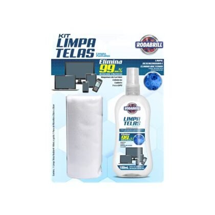 Aqui estão algumas opções de texto ALT para a imagem, considerando diferentes níveis de detalhe e foco: **Opções Curtas e Diretas:** * `Limpa Telas Rodabrill 100ml` * `Kit Limpa Telas` * `Limpa Telas` **Opções Descritivas:** * `Kit Limpa Telas 100ml Rodabrill para limpeza de telas eletrônicas.` * `Imagem do Limpa Telas Rodabrill, frasco de 100ml.` * `Produto Limpa Telas da marca Rodabrill para limpeza de telas.` **Opção com Palavra-chave:** * `Limpa Telas para eletrônicos, Rodabrill 100ml.` **Qual escolher?** A melhor escolha depende do contexto do seu site/aplicação: * **E-commerce:** Uma opção mais descritiva ajudaria com SEO e fornecer mais informações aos clientes. * **Blog/Artigo:** Uma opção curta e direta pode ser suficiente. Em geral, recomendo usar **"Kit Limpa Telas 100ml Rodabrill"** ou **"Kit Limpa Telas"** para maior clareza e concisão.