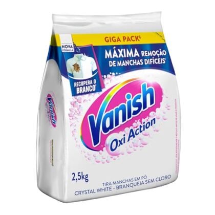 Aqui estão algumas opções de texto ALT para a imagem, utilizando "Vanish Branco Impecável", cada uma com um foco diferente: **Opção 1 (Foco na Marca e Benefício):** `Vanish Branco Impecável: Vanish Tira Manchas em Pó Crystal White Oxi Action para roupas brancas mais brancas e impecáveis.` **Opção 2 (Mais Descritiva):** `Vanish Branco Impecável: Embalagem de 2,5kg de Vanish Tira Manchas em Pó Crystal White Oxi Action para roupas brancas, ideal para remover manchas difíceis e deixar o branco impecável.` **Opção 3 (Chamativa e Curta):** `Vanish Branco Impecável: Roupas brancas impecáveis com Vanish! #Vanish #BrancoImpecável` **Opção 4 (Foco na ação do produto):** `Vanish Branco Impecável: A solução para roupas brancas impecáveis com Vanish Tira Manchas em Pó Crystal White Oxi Action.` **Qual escolher?** * Se o seu objetivo é priorizar a marca e o benefício principal, a **Opção 1** é a melhor. * Se você precisa de uma descrição mais completa para usuários com deficiência visual, a **Opção 2** é mais adequada. * Se você está usando a imagem em uma campanha de marketing e quer algo mais chamativo, a **Opção 3** é uma boa escolha. * A **Opção 4** foca na ação do produto, sendo útil para destacar a capacidade de limpeza. Lembre-se de que o texto ALT deve ser conciso e relevante para a imagem e o contexto da página.