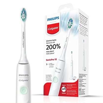 Aqui estão algumas opções de texto ALT, considerando diferentes focos: **Opção 1 (Simples e direto):** `Escova Elétrica Colgate Philips Sonicpro 10` **Opção 2 (Destacando a marca):** `Escova Elétrica Colgate: Philips Sonicpro 10 recarregável.` **Opção 3 (Focando nos benefícios):** `Escova Elétrica Colgate para uma limpeza profunda e eficiente.` **Opção 4 (Adicionando recarregável e bivolt):** `Escova Elétrica Colgate recarregável e bivolt para uma higiene bucal completa.` **Qual escolher?** * Se o objetivo é apenas identificar o produto, a **Opção 1** é suficiente. * Se a marca Colgate é importante, a **Opção 2** é uma boa escolha. * Se você quer destacar os benefícios, a **Opção 3** é melhor. * Se você quer incluir o máximo de informação relevante, a **Opção 4** é a mais completa. Recomendo escolher a opção que melhor se alinha com a estratégia de SEO e o contexto da imagem.