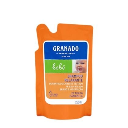 Aqui estão algumas opções de texto ALT para a imagem, usando "Shampoo Bebê Granado" como base e considerando diferentes focos: **Opção 1 (Simples e Direta):** `Shampoo Bebê Granado` **Opção 2 (Mais Descritiva):** `Shampoo Bebê Granado para cabelos delicados` **Opção 3 (Enfatizando o Refil):** `Refil Shampoo Bebê Granado` **Opção 4 (Considerando a Camomila):** `Shampoo Bebê Granado de Camomila` **Opção 5 (Mais Completa):** `Shampoo Bebê Granado para cabelos delicados, com Camomila` **Qual escolher?** * Se o contexto já indica que é um shampoo de bebê, a opção mais simples (`Shampoo Bebê Granado`) pode ser suficiente. * Se você quer destacar a característica principal (ser para bebês ou o refil), use as opções mais descritivas ou enfatizando o refil. * Se o foco é a camomila, inclua essa informação. * A opção mais completa é boa se o contexto não dá muitas informações e você quer ser o mais descritivo possível. A escolha depende do contexto da imagem e do que você quer destacar!