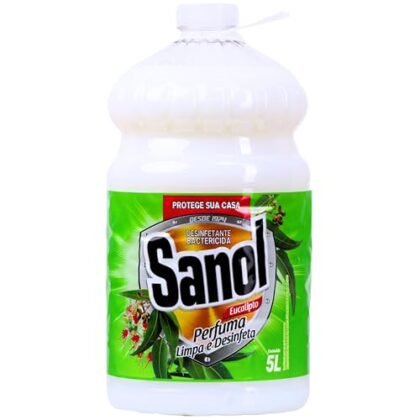 Aqui estão algumas opções de texto ALT para a imagem, utilizando "Sanol Eucalipto", com diferentes níveis de detalhe: * **Opção 1 (Mais simples):** Sanol Eucalipto * **Opção 2 (Descrevendo o produto):** Sanol Eucalipto, desinfetante líquido para uso geral. * **Opção 3 (Mais detalhada):** Sanol Eucalipto, galão de 5 litros de desinfetante líquido branco para uso geral. A escolha da melhor opção depende do contexto e do quão detalhada você precisa que a descrição seja. A opção mais simples é boa se você já forneceu informações sobre o produto no texto ao redor da imagem. A opção mais detalhada é útil se a imagem for a única fonte de informação sobre o produto.