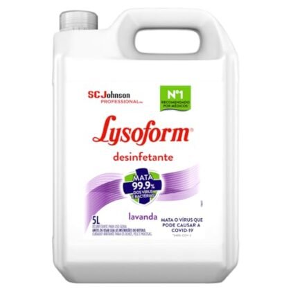 Algumas opções de texto ALT para a imagem do produto "Lysoform Lavanda, Desinfetante Líquido, Limpeza Pesada e Eficiente, 5L": **Opções Curtas e Diretas:** * Lysoform Lavanda 5L * Desinfetante Lysoform Lavanda * Lysoform Lavanda, limpeza e desinfecção **Opções Mais Descritivas:** * Frasco de 5 litros de Lysoform Lavanda, desinfetante líquido. * Lysoform Lavanda para limpeza pesada e eficiente, embalagem de 5 litros. * Lysoform Lavanda, desinfetante com aroma de lavanda, ideal para limpeza profunda. **Opções Focadas no Benefício:** * Lysoform Lavanda: a solução para uma casa limpa e desinfetada. * Garanta a limpeza e a desinfecção da sua casa com Lysoform Lavanda. **Qual escolher?** A melhor opção depende do contexto onde a imagem está sendo usada. Se o objetivo é simplesmente identificar o produto, as opções curtas são suficientes. Se você quer destacar o aroma ou o benefício, as opções mais descritivas são melhores. **Dica:** Se possível, inclua palavras-chave relevantes para SEO, como "desinfetante" e "limpeza".