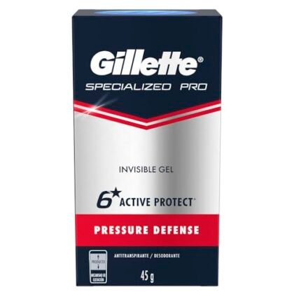 Aqui estão algumas opções de texto ALT para a imagem, utilizando "Gillette Clinical" e considerando diferentes focos: **Opção 1 (Focada no produto):** `Gillette Clinical, desodorante em gel para proteção contra o suor e odor.` **Opção 2 (Focada na linha):** `Gillette Clinical Pressure Defense, imagem do desodorante em gel de 45g.` **Opção 3 (Mais descritiva):** `Gillette Clinical, desodorante em gel Pressure Defense para homens, embalagem de 45g.` **Opção 4 (Se a imagem mostrar mais detalhes, como a embalagem):** `Gillette Clinical, desodorante em gel Pressure Defense. Embalagem com detalhes em azul e cinza.` **Qual escolher?** A melhor opção depende do contexto da imagem e do site: * Se o foco é simplesmente identificar o produto, a **Opção 1** é suficiente. * Se você quer destacar a linha, a **Opção 2** é boa. * Se você quer dar mais detalhes para o usuário, a **Opção 3** ou **Opção 4** são melhores. **Importante:** * O texto ALT deve ser conciso e relevante. * Tente ser descritivo sem exagerar. * Pense no que um usuário com deficiência visual precisaria saber ao "ver" a imagem. * Se a imagem é puramente decorativa, o texto ALT deve ser vazio (alt="").