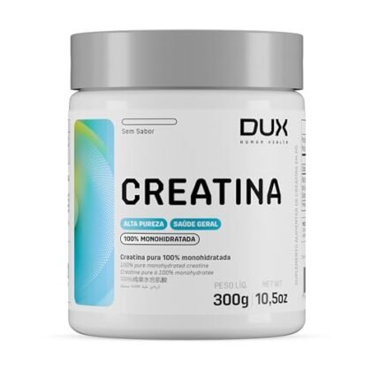 Aqui estão algumas opções de texto ALT para a imagem, utilizando "Creatina", cada uma com foco diferente: **Opção 1 (Foco no Produto):** `Creatina Monohidratada DUX HUMAN HEALTH, pote de 300g, suplemento para treino e ganho muscular.` **Opção 2 (Foco nos Benefícios):** `Creatina para aumentar a força, energia e resistência nos treinos. Suplemento ideal para hipertrofia muscular.` **Opção 3 (Foco na Marca e Tipo):** `Creatina da DUX HUMAN HEALTH: Creatina Monohidratada pura, sem sabor, para otimizar seus resultados na academia.` **Opção 4 (Mais Descritiva):** `Pote de 300g de Creatina Monohidratada sem sabor da DUX HUMAN HEALTH. Suplemento para ganho de massa muscular e melhora do desempenho nos treinos.` **Qual escolher?** A melhor opção depende do contexto da imagem e do seu objetivo. Se você quer destacar a marca, use a opção 3 ou 4. Se o foco é nos benefícios, use a opção 2. Se você quer ser mais direto e informativo, use a opção 1.
