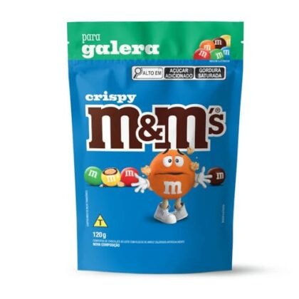 Aqui estão algumas opções de texto ALT para a imagem do M&M'S Crispy 120g, variando em detalhes: * **Opção 1 (simples):** M&M'S Crispy * **Opção 2 (descritiva):** Embalagem de M&M'S Crispy 120g * **Opção 3 (detalhada):** M&M'S Crispy, a versão crocante do famoso chocolate M&M'S.