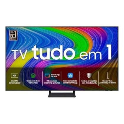 Aqui estão algumas opções de texto ALT, com diferentes níveis de detalhe, para a imagem: **Opção 1 (Mais simples e direta):** `Samsung QLED 4K TV` **Opção 2 (Adicionando o tamanho):** `Samsung QLED 4K TV de 55 polegadas` **Opção 3 (Adicionando mais contexto, se a imagem mostrar a TV em destaque):** `Samsung QLED 4K TV mostrando cores vibrantes` **Opção 4 (Mais descritiva, se a imagem mostrar o design da TV):** `Samsung QLED 4K TV com design fino (AirSlim)` **Qual usar?** A melhor opção depende do que a imagem em si mostra. Se a imagem apenas mostra a TV em si, as opções 1 ou 2 são suficientes. Se a imagem foca na qualidade da imagem ou no design, as opções 3 ou 4 são melhores. A ideia é fornecer uma descrição concisa e relevante para quem não pode ver a imagem.
