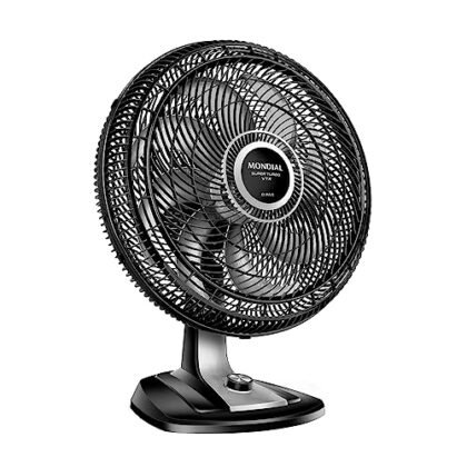 Aqui estão algumas opções de texto ALT para a imagem, utilizando "Ventilador Super Turbo", com diferentes níveis de detalhe: **Opção 1 (Curta e direta):** * Ventilador Super Turbo **Opção 2 (Mais descritiva):** * Ventilador Super Turbo de 50cm, com design preto e prata. **Opção 3 (Incluindo a marca, se relevante visualmente na imagem):** * Ventilador Super Turbo Mondial **Opção 4 (Se a imagem destacar as pás):** * Ventilador Super Turbo com 8 pás, para alta ventilação. **Opção 5 (Considerando o uso):** * Ventilador Super Turbo ideal para ambientes amplos. A escolha ideal depende do contexto da imagem e do que você deseja destacar. Se a imagem mostrar o ventilador em uso, a opção 5 pode ser a melhor. Se o design for o foco, a opção 2 pode ser mais adequada. Se a imagem for simples e o objetivo é apenas identificar o produto, a opção 1 é suficiente.