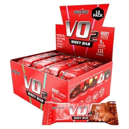 Aqui estão algumas opções de texto ALT para a imagem, utilizando "Barra Proteica", com diferentes níveis de detalhe: * **Opção 1 (simples):** Barra Proteica Vo2 sabor Chocolate. * **Opção 2 (um pouco mais descritiva):** Barra Proteica Vo2 Chocolate, caixa com 12 unidades. * **Opção 3 (ênfase na marca):** Barra Proteica Vo2, sabor Chocolate. Ideal para atletas e praticantes de atividade física. A escolha da melhor opção depende do contexto do site e do quão detalhada você precisa que a descrição seja. A opção 2 provavelmente é a mais adequada.