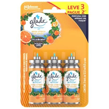 Aqui estão algumas opções de texto ALT para a imagem, focando em diferentes aspectos e cumprindo o objetivo de ser breve e descritivo: **Opções Curtas e Genéricas:** * Glade Brisa Cítrica * Aromatizador Glade Brisa Cítrica * Refil Glade Brisa Cítrica **Opções mais Descritivas (mas ainda concisas):** * Glade Brisa Cítrica, refil para aromatizador de ambiente. * Glade Brisa Cítrica: Aromatizador com aroma cítrico. * Embalagem promocional Glade Brisa Cítrica: leve 3 e pague 2. **Opção que destaca o aroma (se a imagem enfatiza isso):** * Glade Brisa Cítrica: Refrescante aroma cítrico para sua casa. **Qual escolher?** A melhor opção depende do contexto da imagem. Se a imagem mostra apenas o produto em si, as opções mais genéricas são suficientes. Se a imagem enfatiza a embalagem promocional ou o aroma, as opções mais descritivas são melhores.