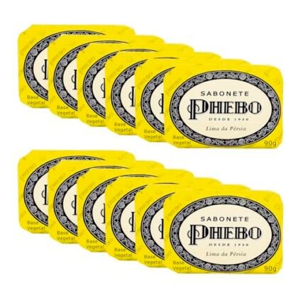 Aqui estão algumas opções de texto ALT para a imagem, utilizando "Sabonete Phebo Lima da Pérsia", com diferentes níveis de detalhe: * **Opção 1 (simples e direta):** Sabonete Phebo Lima da Pérsia * **Opção 2 (um pouco mais descritiva):** Sabonete Phebo Lima da Pérsia, barra de 90g. * **Opção 3 (considerando o contexto da embalagem com 12 unidades):** Caixa com 12 unidades do Sabonete Phebo Lima da Pérsia. A melhor opção dependerá do contexto em que a imagem está sendo utilizada e o quão detalhado você quer ser. Se a imagem mostra especificamente a caixa com as 12 unidades, a opção 3 é a mais adequada. Se for apenas uma imagem genérica do sabonete, a opção 1 ou 2 são suficientes.