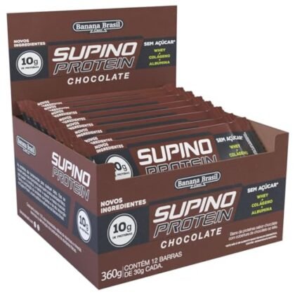 Aqui estão algumas opções de texto ALT, variando em detalhe, para a imagem do produto, usando "Supino Protein": **Opção 1 (Mais Simples):** `Supino Protein: Display com 12 barras de proteína Banana Brasil sabor Chocolate.` **Opção 2 (Um pouco mais descritiva):** `Display de barras de proteína Banana Brasil Supino Protein sabor Chocolate. Cada barra tem 30g.` **Opção 3 (Focando na marca e no benefício):** `Banana Brasil Supino Protein: Barras de proteína sabor Chocolate para um lanche nutritivo e saboroso. Display com 12 unidades.` **Opção 4 (Incluindo a embalagem):** `Embalagem com display de barras de proteína Banana Brasil Supino Protein, sabor Chocolate, contendo 12 unidades de 30g cada.` **Qual escolher?** A melhor opção depende do contexto da sua página. Se você precisa ser breve, a Opção 1 é ideal. Se você precisa dar mais detalhes, a Opção 2 ou 3 são melhores. A Opção 4 é útil se você quiser destacar a embalagem. Lembre-se, o texto ALT deve ser conciso e descrever o que está na imagem de forma útil para pessoas com deficiência visual ou quando a imagem não carrega.