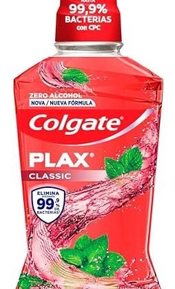 Aqui estão algumas opções de texto ALT para a imagem, usando "Plax Classic", com diferentes níveis de detalhe: **Opção 1 (Simples):** `Plax Classic` **Opção 2 (Um pouco mais descritivo):** `Colgate Plax Classic, enxaguante bucal` **Opção 3 (Mais detalhada):** `Frasco de 250ml do enxaguante bucal Colgate Plax Classic` **Opção 4 (Focando no uso):** `Plax Classic para uma boca mais saudável` **Qual usar?** A escolha depende do contexto da imagem. Se a imagem é apenas para identificar o produto, a opção 1 ou 2 são suficientes. Se você quer fornecer mais informações ou enfatizar os benefícios, a opção 3 ou 4 são melhores. **Recomendação:** Eu recomendaria a **Opção 2: `Colgate Plax Classic, enxaguante bucal`**. Ela é concisa e informa o que é o produto.