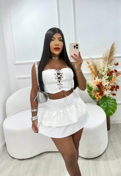 CONJUNTO SHORT SAIA EM MALHA ESCUBA COM BARBATANAS – Imagem 1 [nsid:907344049]