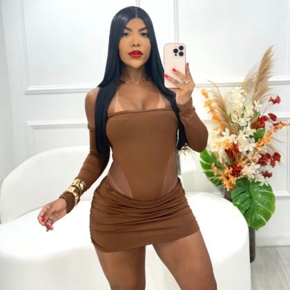 CONJUNTO LAÍS EM MALHA SUPLEX COM BOJO (BODY + SAIA) – Imagem 1 [nsid:907353244]