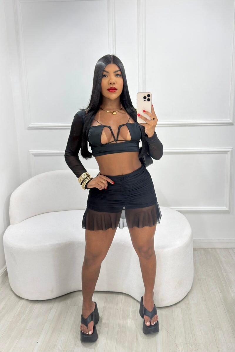 CROPPED TIANA EM SUPLEX COM MANGAS EM TULE – Imagem 4 [nsid:912964430]